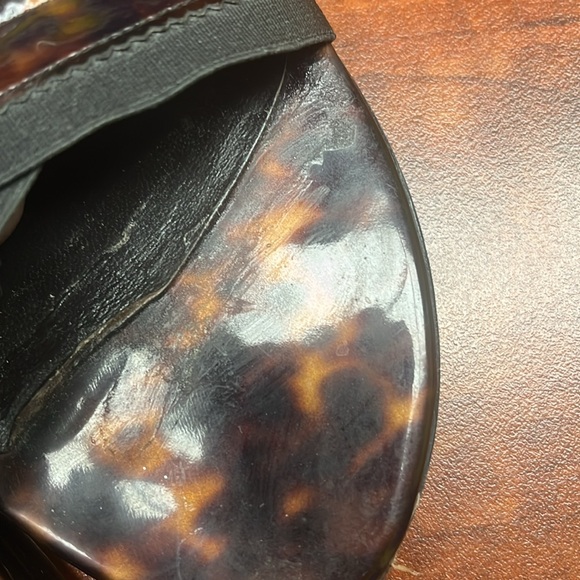 Stuart Weiztman tortoise patent wedge sandals - Picture 10 of 10